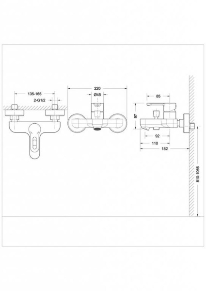 Смеситель для ванны Bravat Stream-D F637163C-01, хром