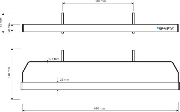 Держатель для полотенец Bemeta Rawell 101204164