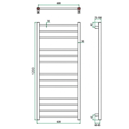 Полотенцесушитель ГРОТА ECOCLASSIK 63/120