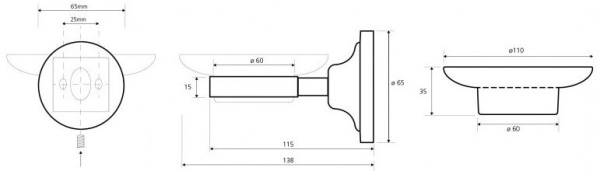 Мыльница для ванной Bemeta Retro 144208028