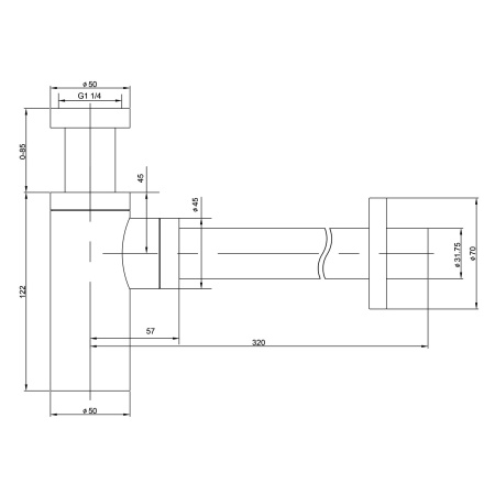 Сифон для раковины TIMO 958/03L, черный