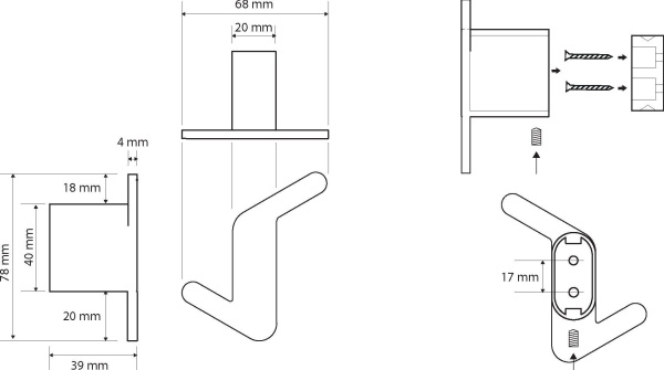Асимметричный крючок Bemeta Organic 157106201
