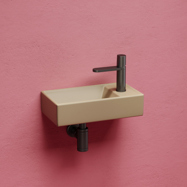 Умывальник Ceramicanova подвесной прямоугольный (чаша слева, отверстие под смеситель справа) цвет черный матовый Element 407x217x100