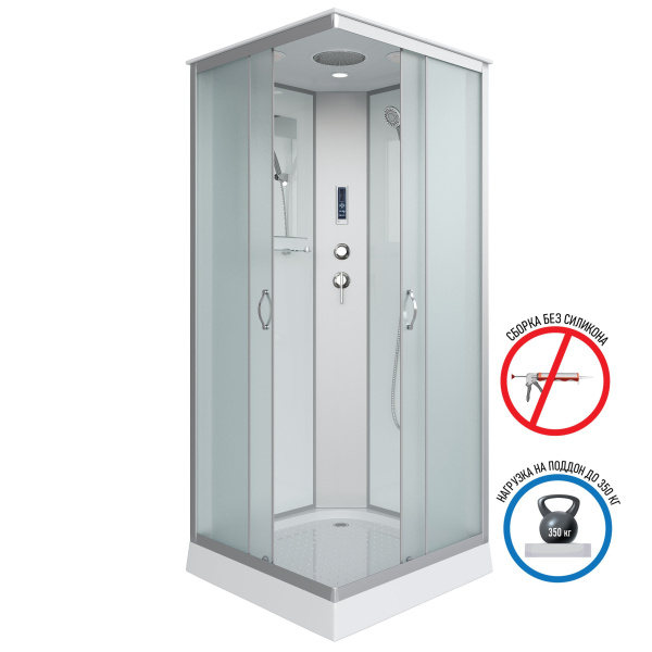 Душевая кабина Niagara Classic NG-1101-14P 90х90х215, низкий поддон 13 см, стекло матовое с полкой