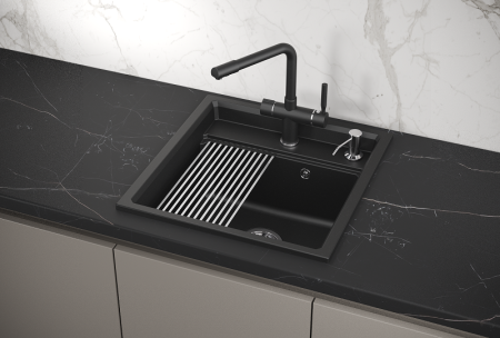Мойка для кухни Granula Kitchen Space 5002 шварц, 50х51 см, квадратная