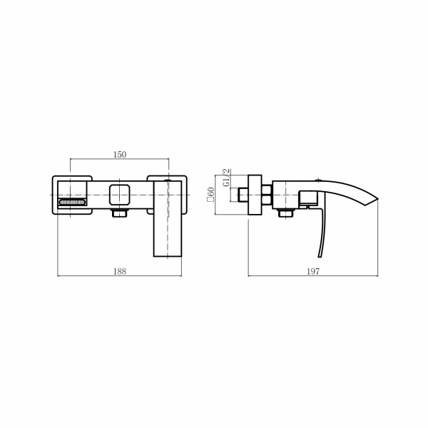 Смеситель для ванны FASHUN A53018-21, бронза