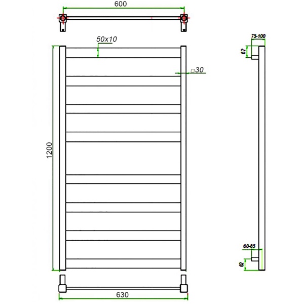 Полотенцесушитель ГРОТА BREZZA 63/120