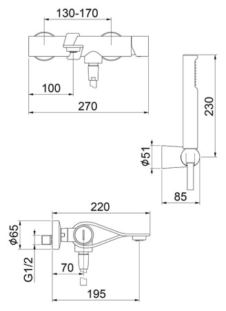 Смеситель для ванны Webert One-B NB850101441