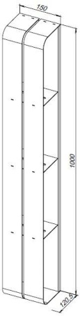 Полка Aquanet Магнум 15x100 черная матовая, вертикальная