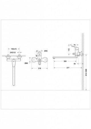 Смеситель для ванны Bravat Drop F64898C-L, хром