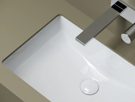 Раковина встраиваемая снизу Ceramicanova Эра 520x370x210, с отверстием слива - перелива, белый