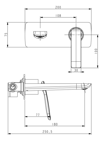 Встраиваемый смеситель для раковины TIMO Helmi 4071/00-16SM, белый/хром