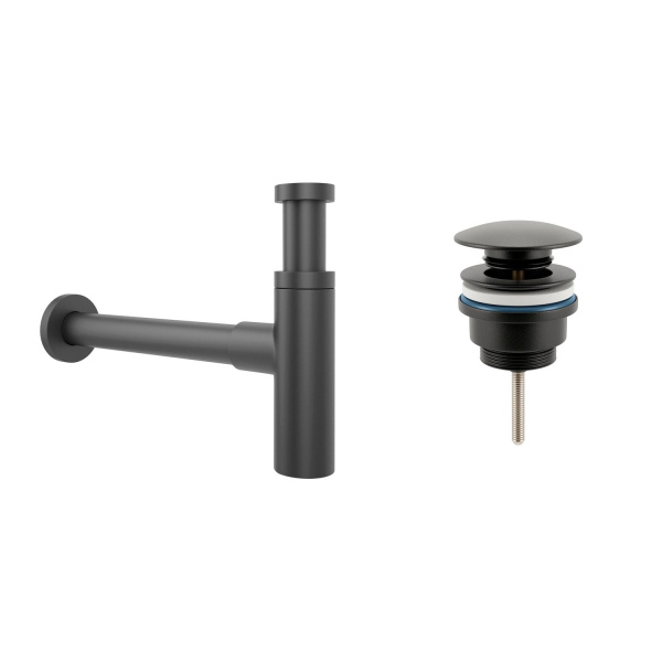 Комплект 3 в 1 Lavinia Boho Bathroom Sink 21520579: врезная фарфоровая раковина 60 см, металлический сифон, донный клапан