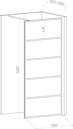 Душевая перегородка STWORKI Кронборг LOFT-GW- 110х220 110 см, профиль черный матовый