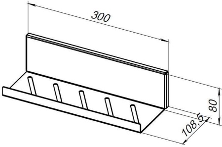 Полка Aquanet Магнум 30x80 черная матовая, открытая