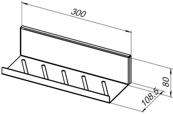Полка Aquanet Магнум 30x80 черная матовая, открытая