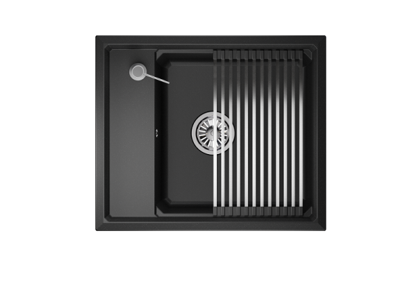 Мойка для кухни Granula Kitchen Space 6004 черный, 60х51 см, прямоугольная