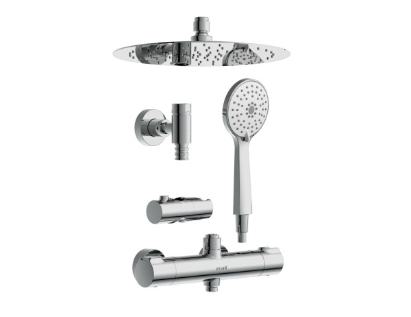 Душевая система Cersanit ODRA, смеситель термостатический, 3 режима шланг 150 PVC, 63069
