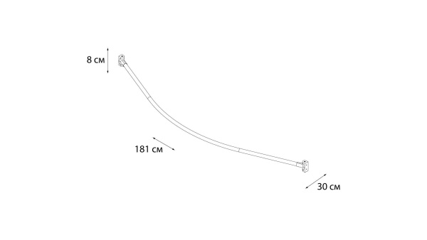 Карниз для ванной дуговой Fixsen, FX-25144, нерж.сталь-хром, max. 180 см