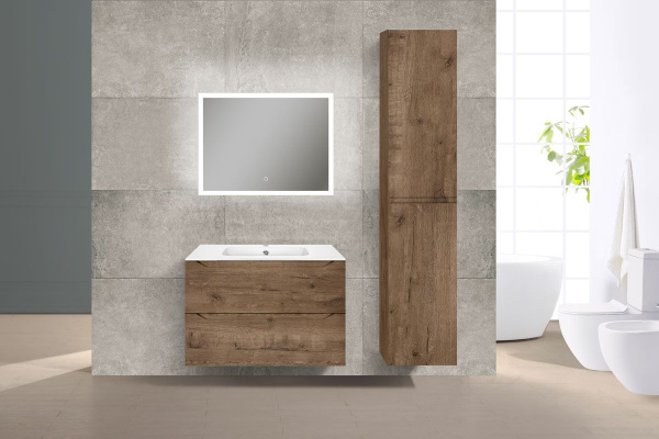 Тумба под раковину Vincea Norma 800 подвесная, 2 выкатных ящика soft close, V.Oak