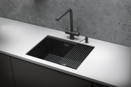 Мойка для кухни Granula Kitchen Space 6045U черный матовый, 60х44,5 см, прямоугольная
