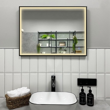 Зеркало RoxenBath Sigma (80x70) в черной алюминиевой раме