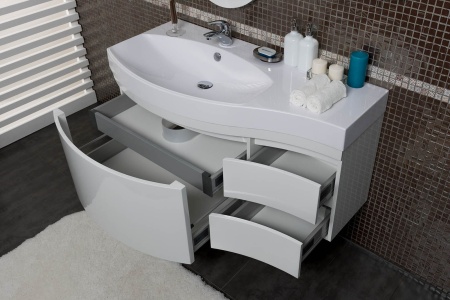 Мебель для ванной Aquanet Опера 115 L белый (2 дверцы 2 ящика)