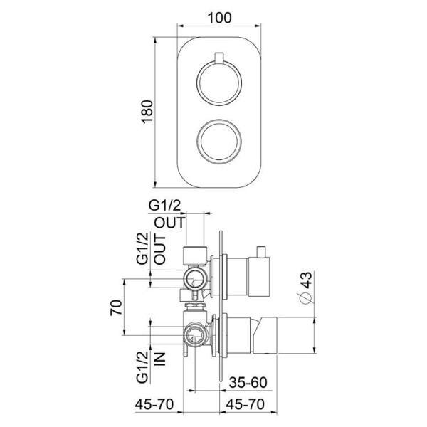 Смеситель для ванны Webert One-B NB880601441
