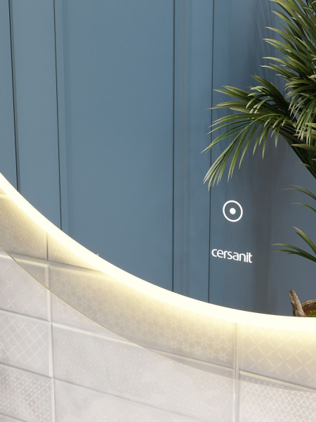 Зеркало Cersanit LED 012 design 88x88 с подсветкой хол. тепл. cвет круглое Ecom, KN-LU-LED012*88-d-Os