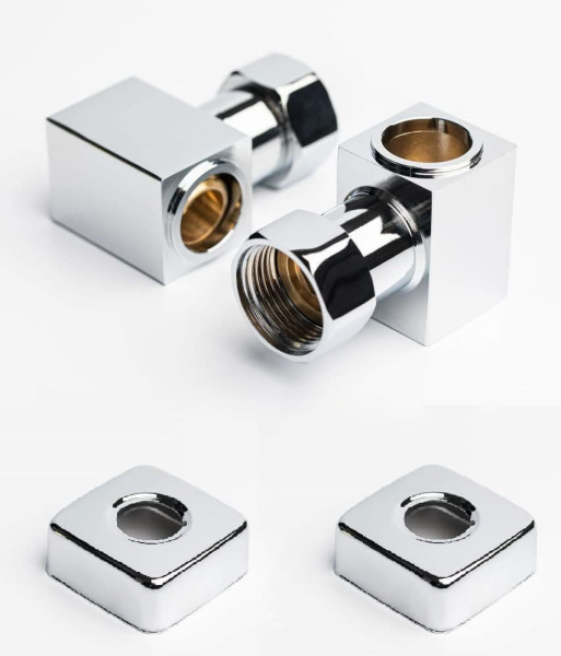 Полотенцесушитель водяной ARIANO Майами B 81/10 100х53 хром, 10 перекладин (3-4-3), американки угловые 3/4'х1/2' ГШ в комплекте