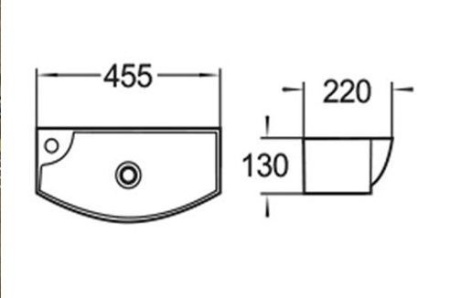 Раковина подвесная WeltWasser WW AISBACH 7946 GL-WT L глянцевая белая 455х220х130 мм