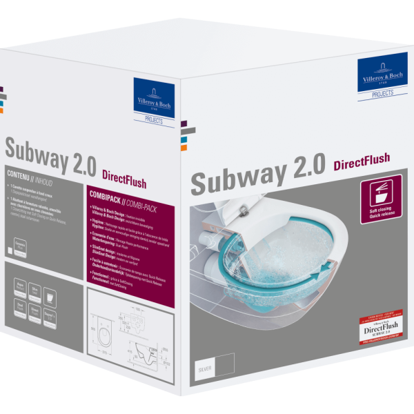 Унитаз подвесной Villeroy&Boch Subway 2.0 5614R201 с сиденьем