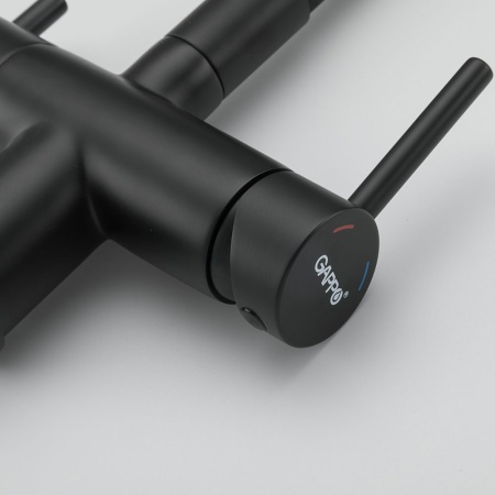 Смеситель для кухни с гибким изливом и подключением фильтра GAPPO G4398-36, черный