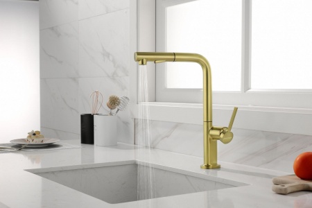 Смеситель для кухни NEO, брашированное золото, Ne214419-BG, Paulmark