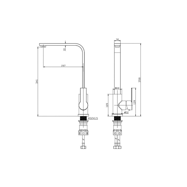 Смеситель для кухни WONZON & WOGHAND, Белый матовый (WW-AE4550-MW)