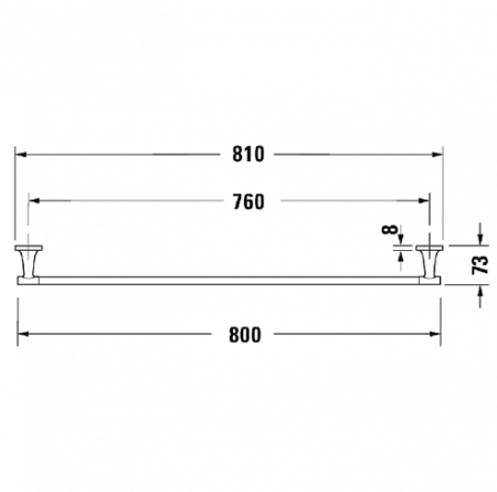 Полотенцедержатель Duravit Starck T 0099434600 80 cм, черный матовый