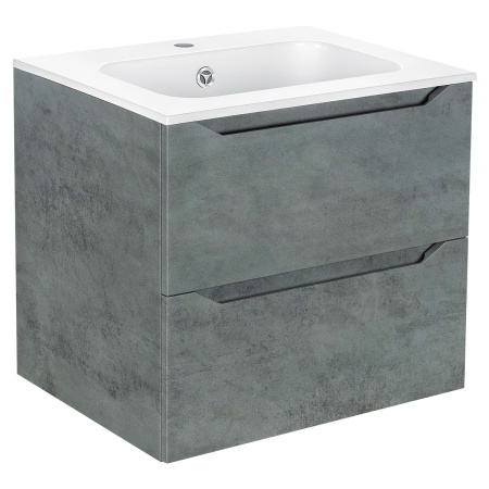 Тумба под раковину Vincea Norma 600 подвесная, 2 выкатных ящика soft close, Beton