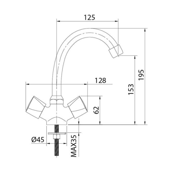 Смеситель для умывальника Milardo Tring TRISB00M01