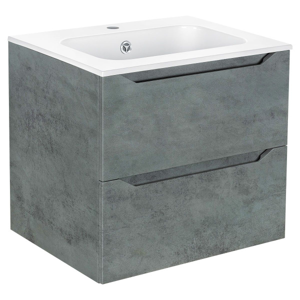 Тумба под раковину Vincea Norma 600 подвесная, 2 выкатных ящика soft close, Beton