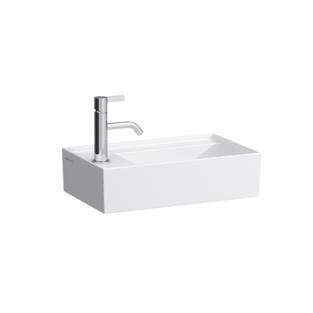 Подвесная раковина Kartell by laufen 46х28х12 см, отверстие для смесителя слева, скрытый слив-перелив, SaphirKeramik 8.1533.5.000.111.1