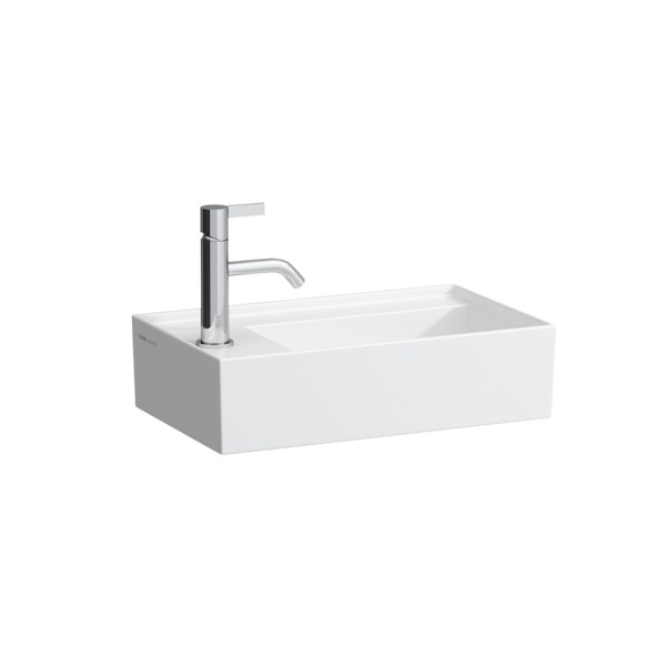Подвесная раковина Kartell by laufen 46х28х12 см, отверстие для смесителя слева, скрытый слив-перелив, SaphirKeramik 8.1533.5.000.111.1