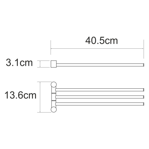 Держатель полотенец тройной WasserKRAFT  K-1033B