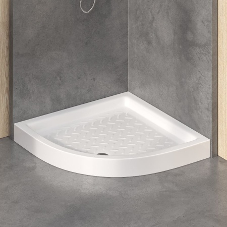Душевой поддон керамический, полукруглый, белый RGW CR/R, 900x900