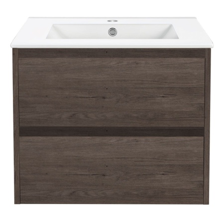 Тумба под раковину Vincea Gio 600 подвесная, 2 выкатных ящика soft-close, R.Oak