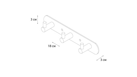 Планка 3 крючка Fixsen Hotel FX-31005-3