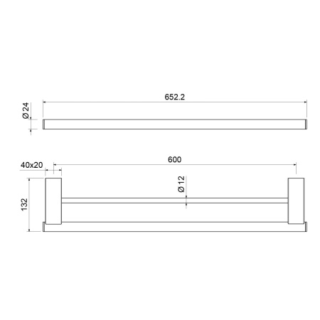 Полотенцедержатель двойной Timo Luiro 18556/00 хром