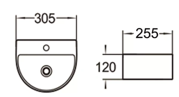 Раковина керамическая (накладная/подвесная)   SantiLine SL-2007