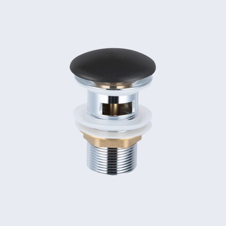Донный клапан с керамической крышкой Vincea DBS-216MB, черная мат. крышка, без перелива