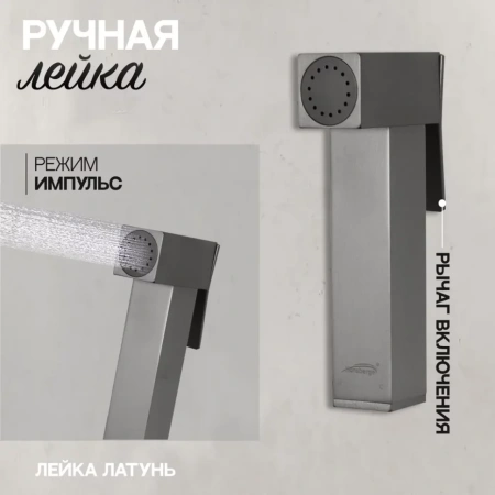Смеситель встраиваемый с гигиеническим душем Hansberge H3070 Графит