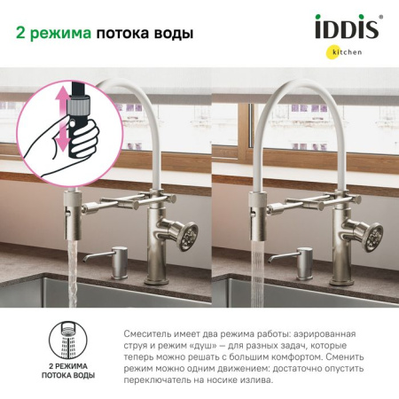 Смеситель для кухни IDDIS с гибким изливом Grange GRABNFLi05